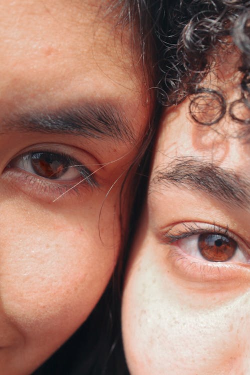 Free People's Eyes in Close Up Photography Stock Photo
