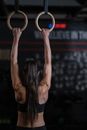 Back View of a Woman Holding onto Gymnastic Rings