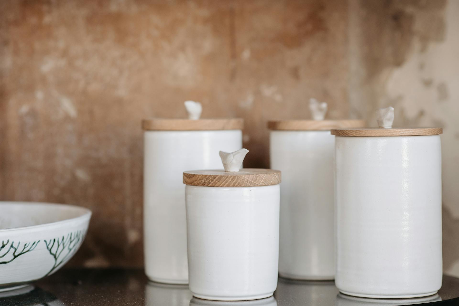 White Containers with Caps