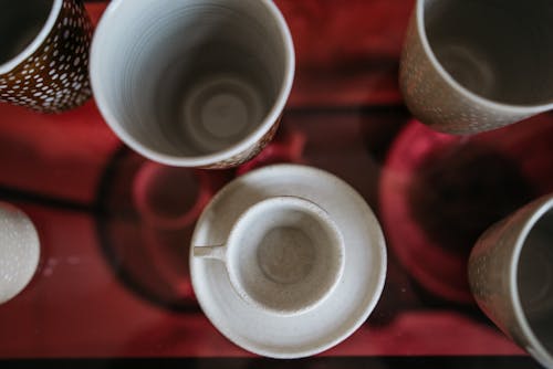 Free Ceramic Cups on the Table Stock Photo