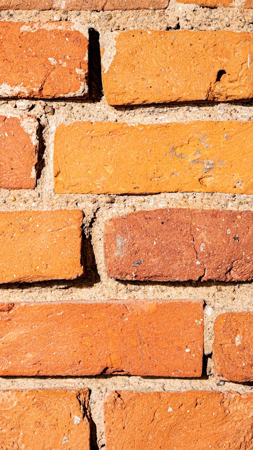 Close-Up Shot of a Brick Wall