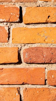 Detailed texture of a rustic brick wall with earthy tones and weathered appearance.