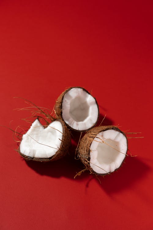 A Coconut with Red Background