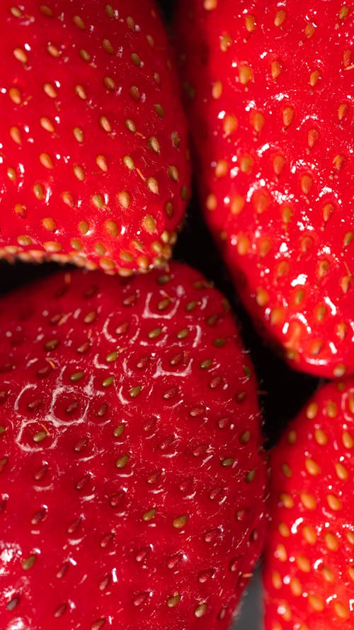 Red Strawberries in Close Up Photography