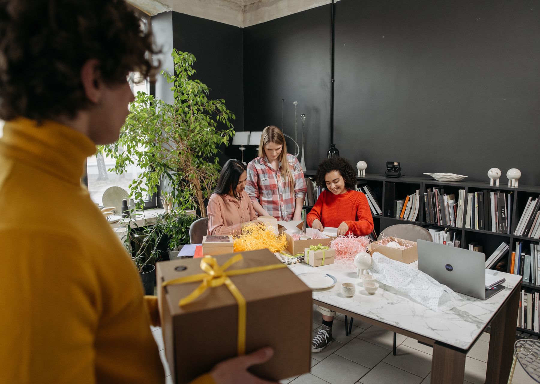 Office removals in Ripon — crew wrapping and loading on moving day