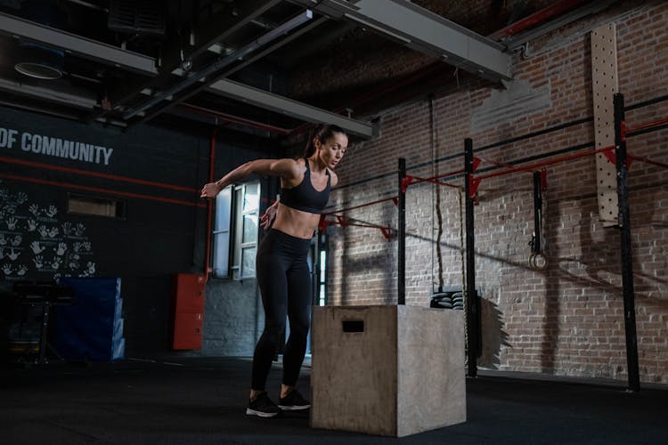 Woman Practicing Plyometrics