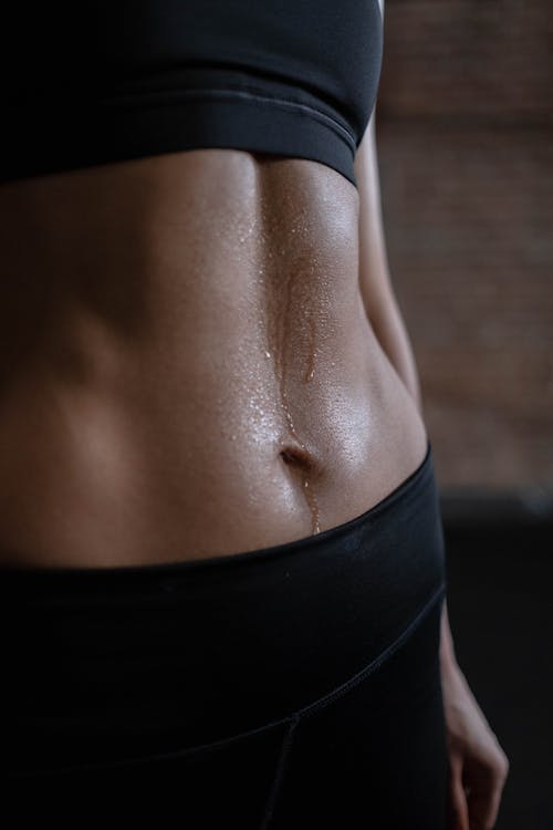 Close-Up View of a Person's Abs