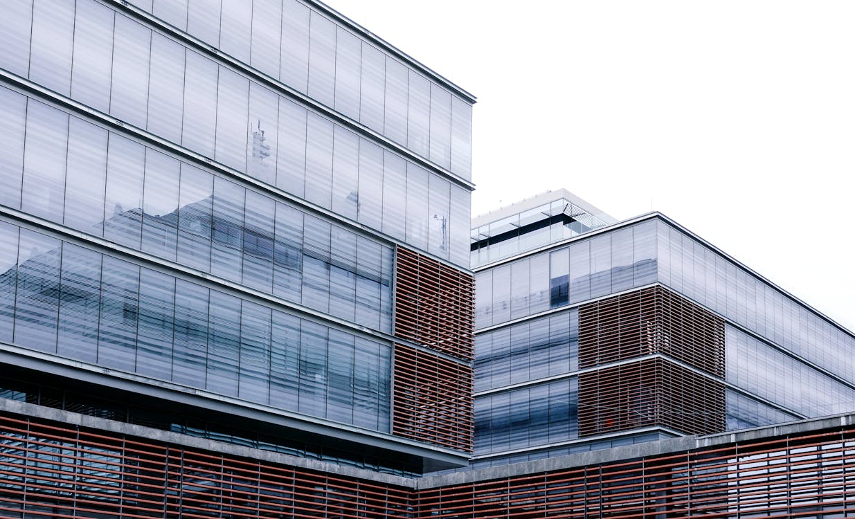 Clear Glass Windowed Low Rise Building