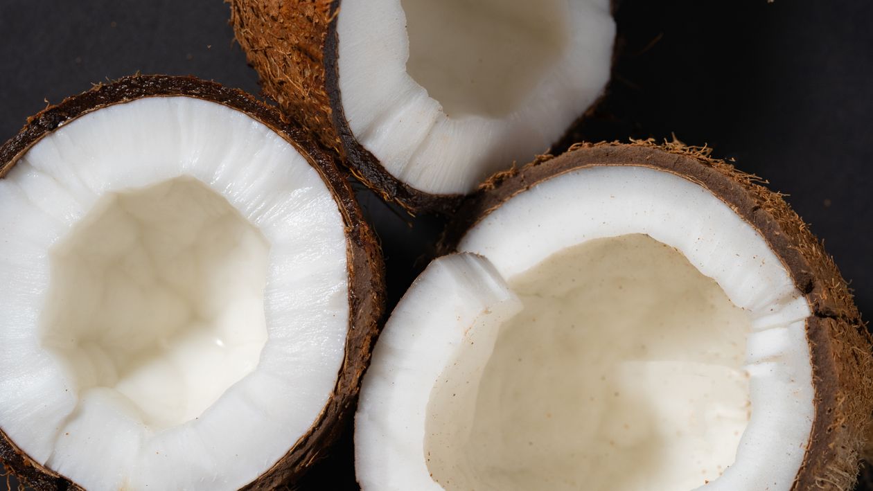 Coconut Inner Shell Close Up Photo of Opened Coconut Fruits · Free Stock Photo