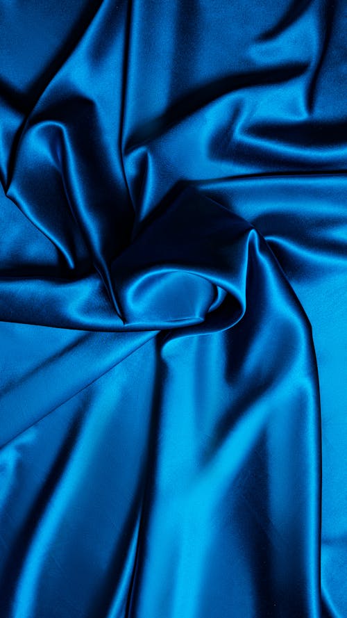Close Up Photo of a Blue Silk