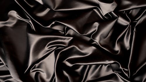 Wrinkled Black Textile in Close-up Shot