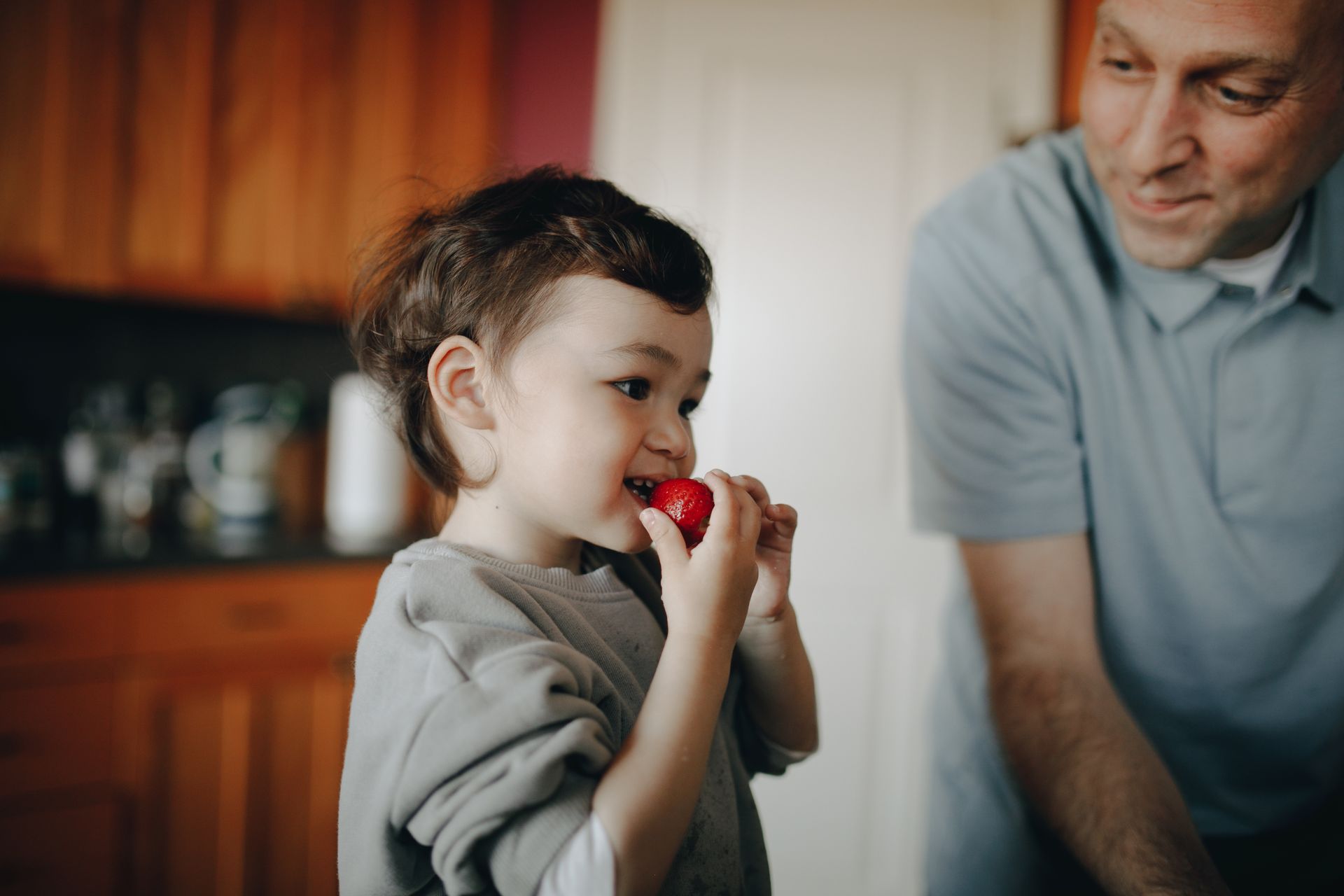 Adorable Toddler Eating Food