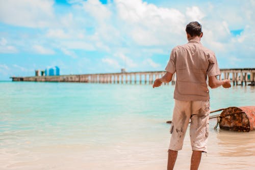 Free stock photo of beach, clouds, fishing