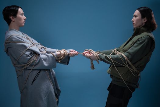 

Men Pulling on a Rope