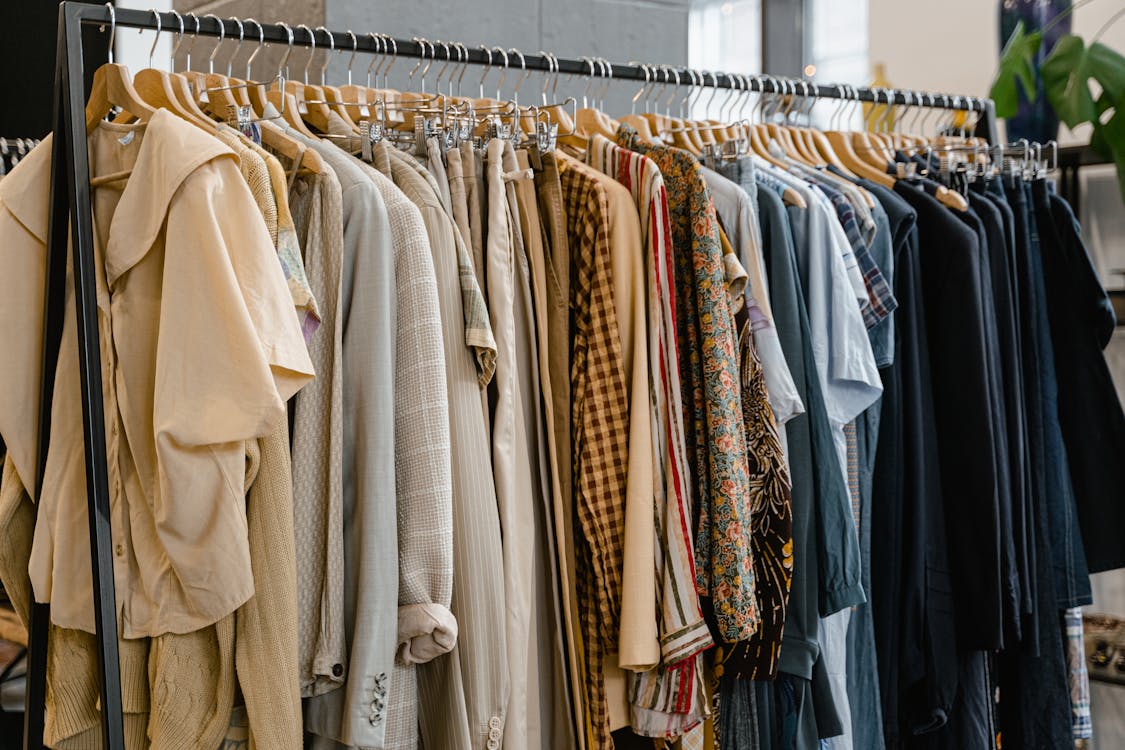 Free Clothes Hanging in a Rack Stock Photo