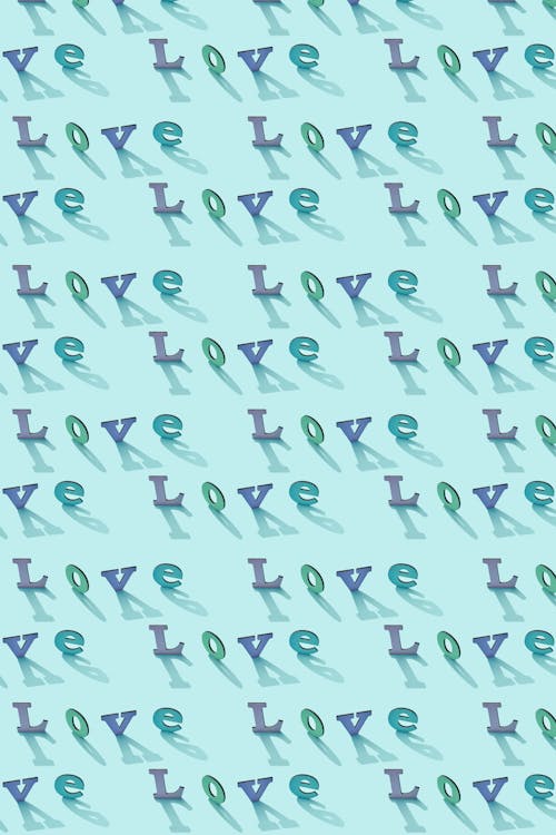 Love Text on a Light Blue Background 