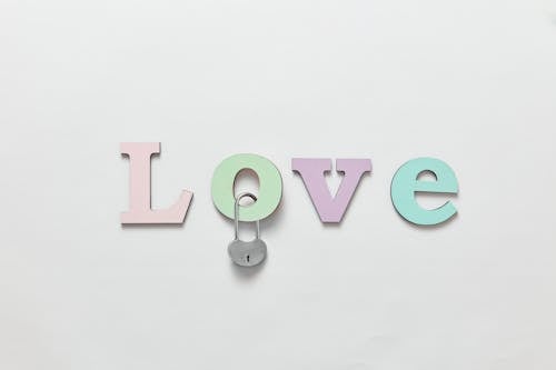 Love Text on Gray Background 