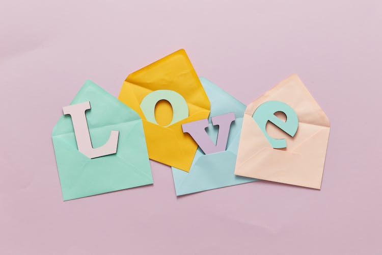 Letters Inside The Colored Envelopes