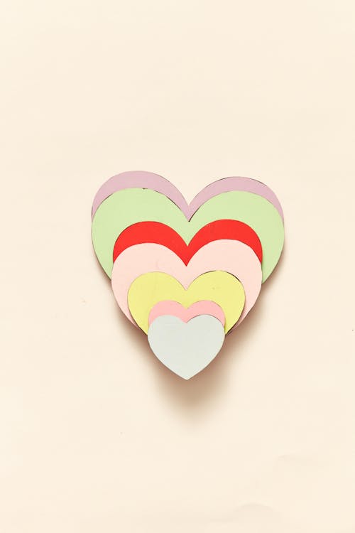 Gratis stockfoto met gekleurd papier, groottes, hartvormig