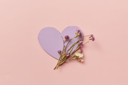 Flowers on Top of a Heart Cut Out