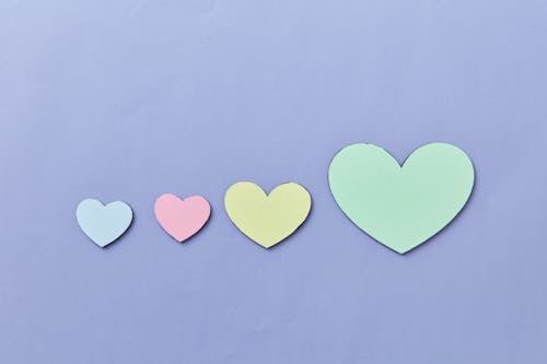 Colorful Hearts in Different Sizes 