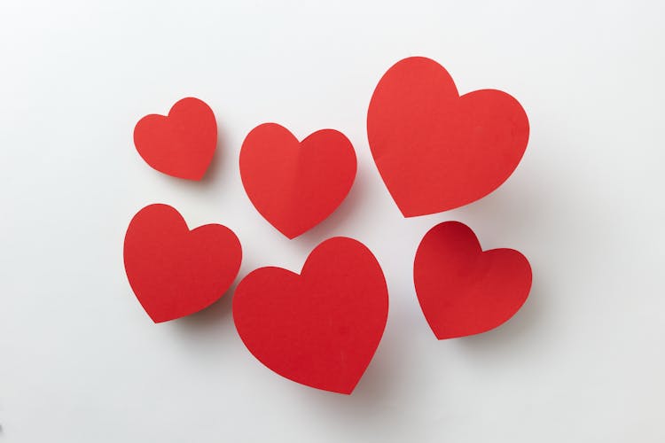 Red Heart Shaped Paper Cut Out