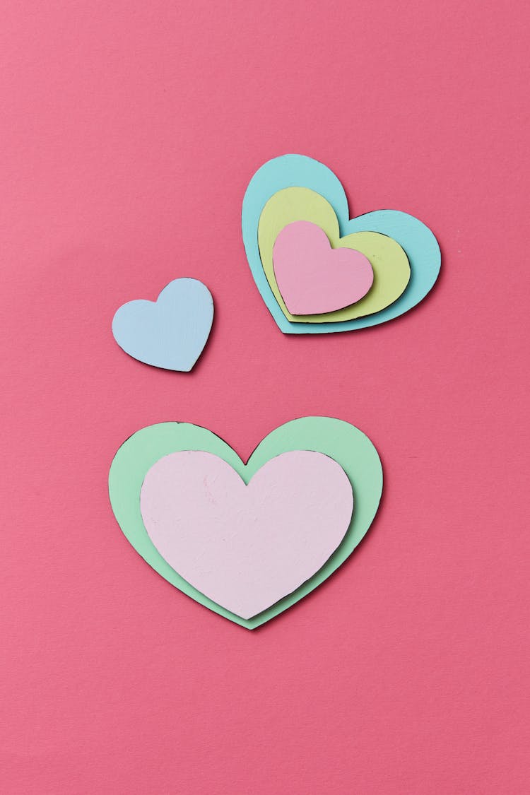 Close Up Of Colorful Hearts