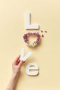 Purple and White Heart Shaped Wreath