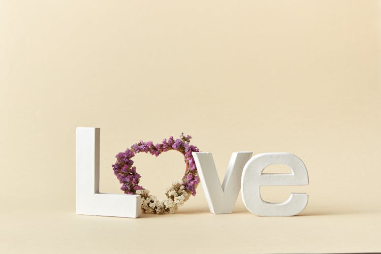 
Letter Cutouts And A Heart Wreath