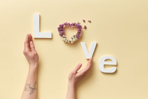 Woman Hands around Love Letters