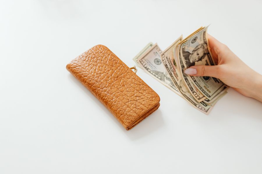 Quick cash loan - dollar bills and budget planning