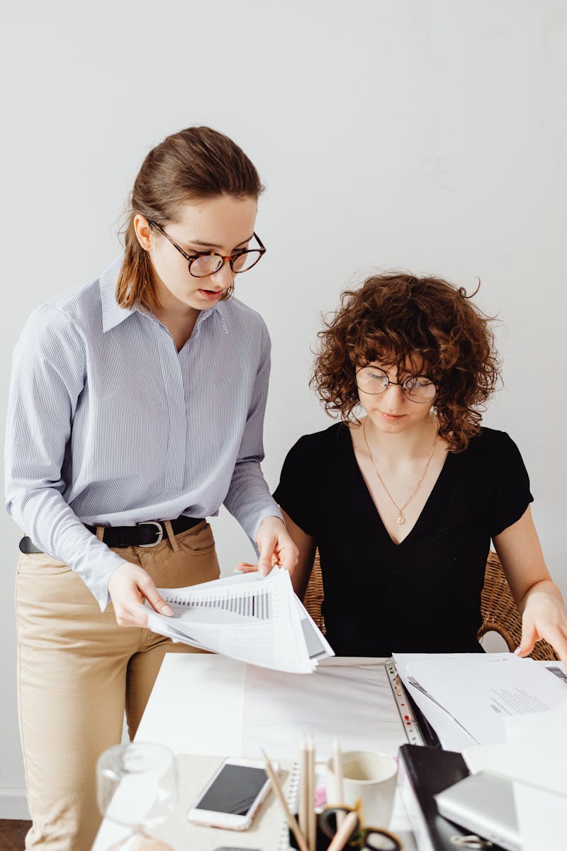 Financial professionals analyzing market data