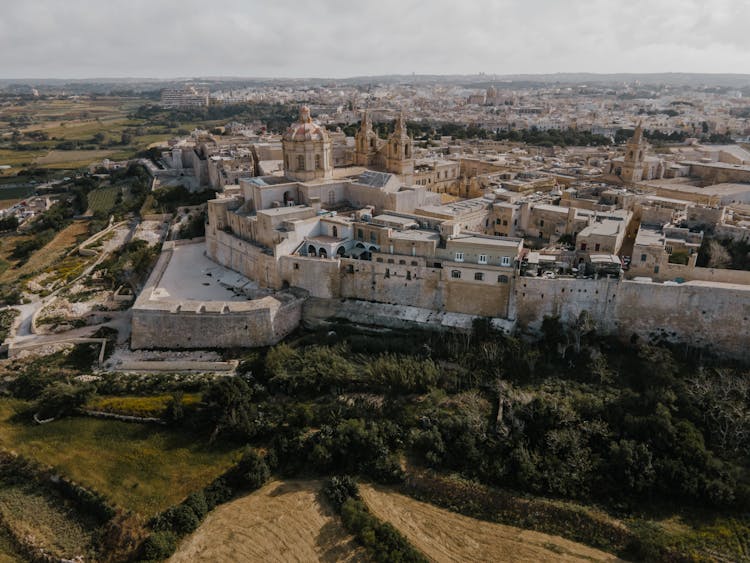 Aerial View Of Mdina Fortress