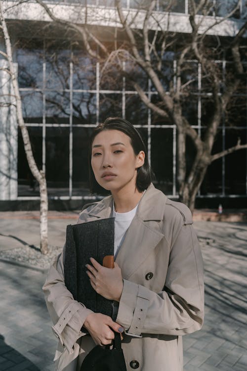 Woman Wearing Beige Coat