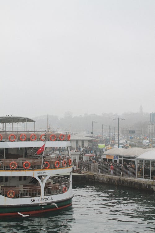 A Ferry Near a Port