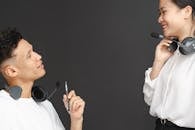 Man and Woman Having a Conversation