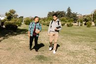 College Students Walking on the Quadrangle