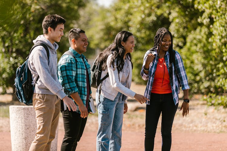 Happy College Students Standing Together