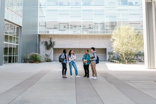 College Students Standing Together on Campus