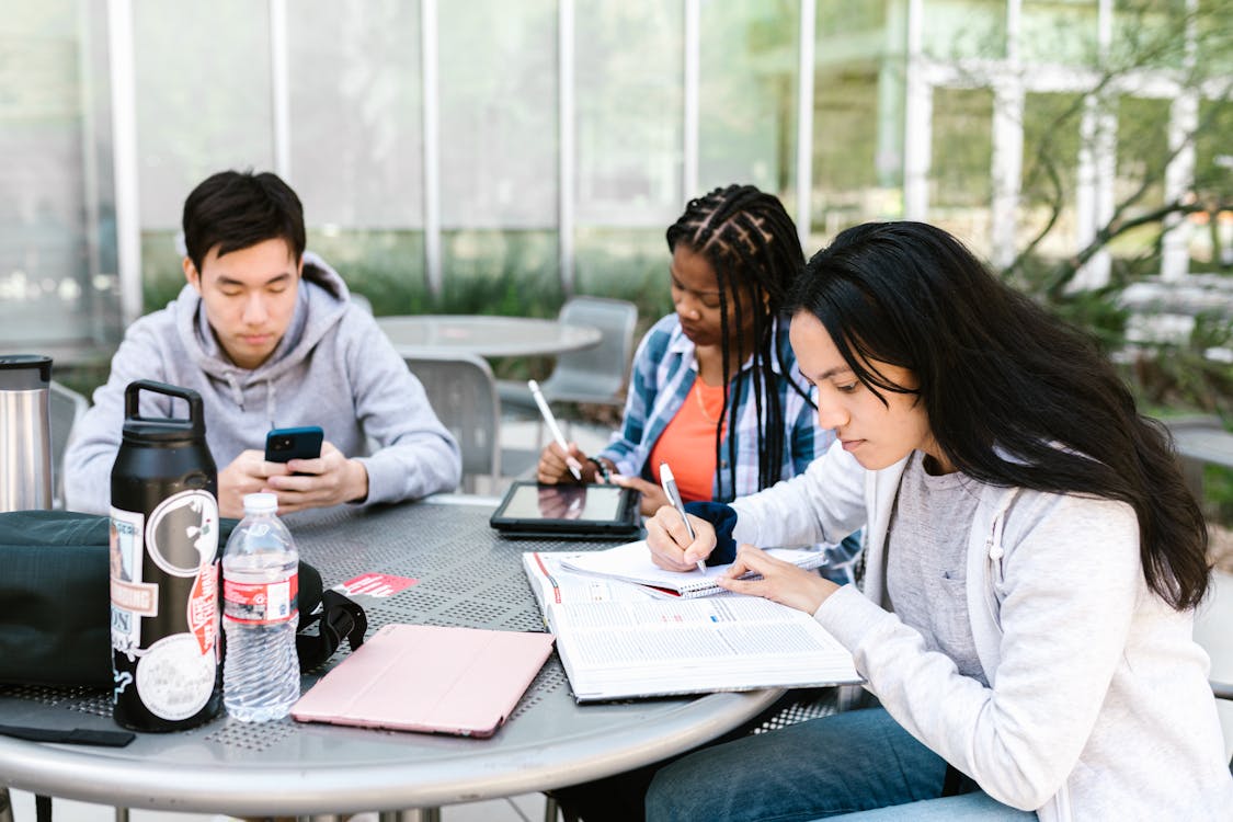 Free College Students Studying Together Stock Photo