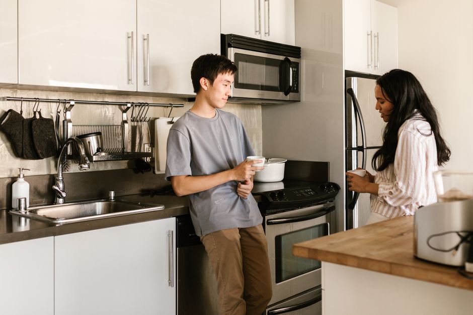 kitchen counter routine setup candid lifestyle lifestyle photo 1