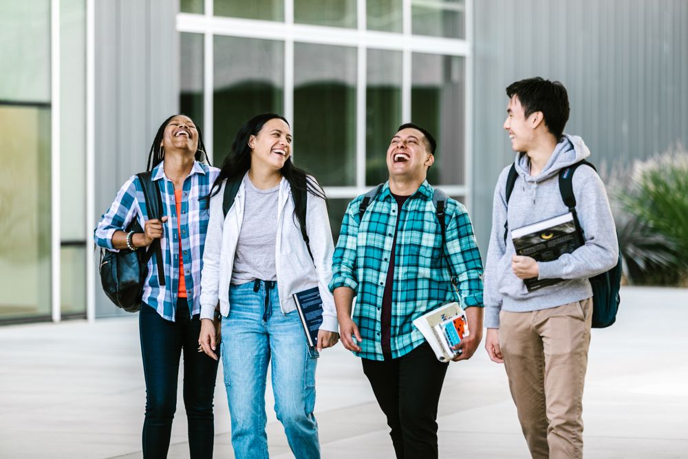 Diverse young people together