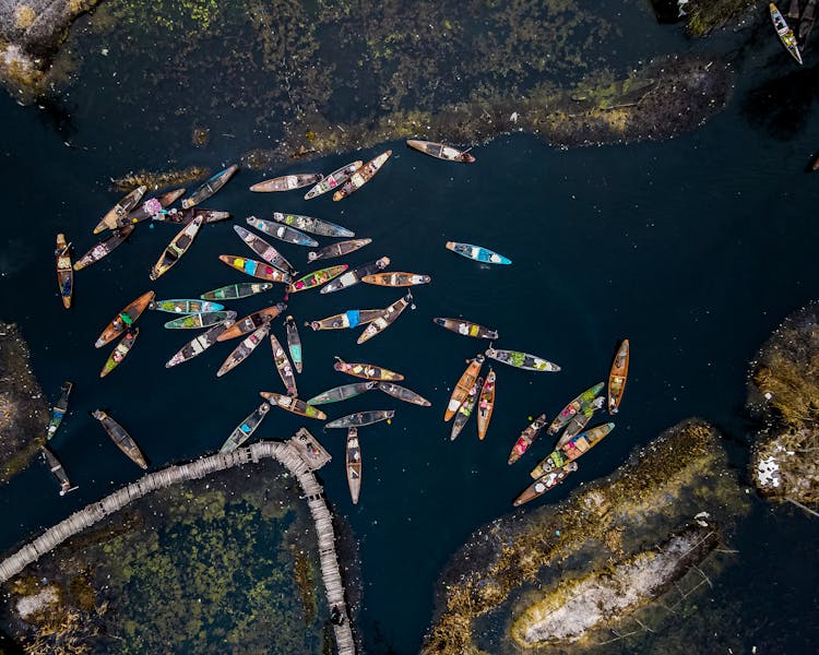 Canoes On Water