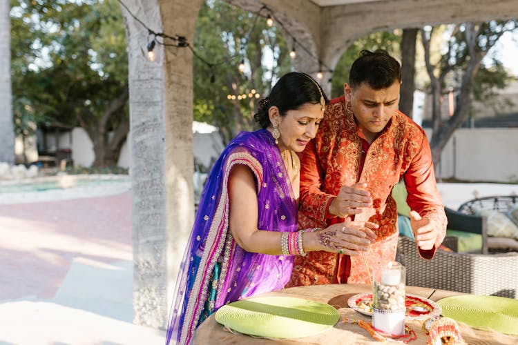 Man And Woman In Traditional Clothing