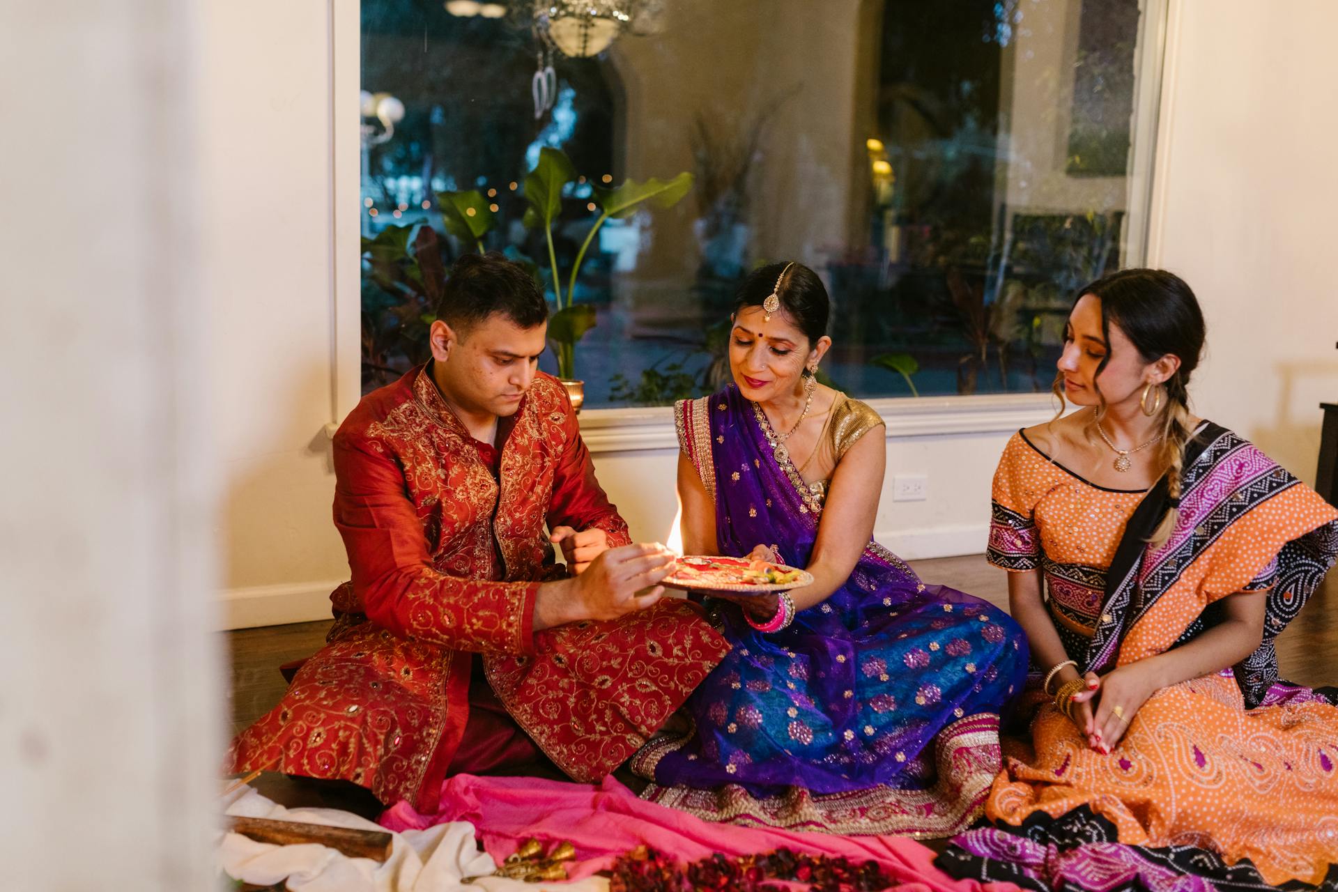 Family on a Traditional Ceremony in India