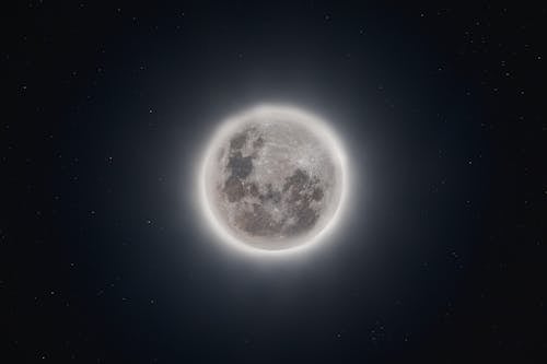 Photo of a Sky with a Full Moon