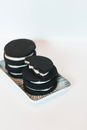 Black and White Cupcakes on White Ceramic Plate
