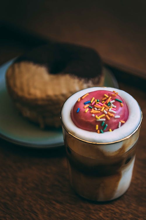Free Close-up Photo of Doughnut on a Glass Stock Photo