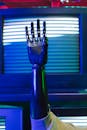 A Close-Up Shot of a Person's Bionic Hand Waving