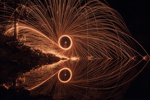 
A Long Exposure of a Spinning Firework